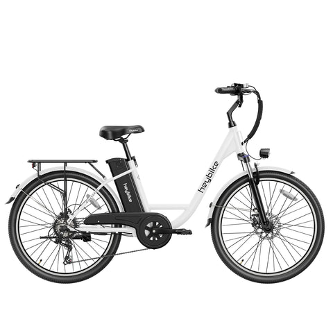 E-Bike Heybike Cityscape - 250W Akku 36V10Ah 26 Zoll Reifen Mechanische Scheibenbremse - weiße