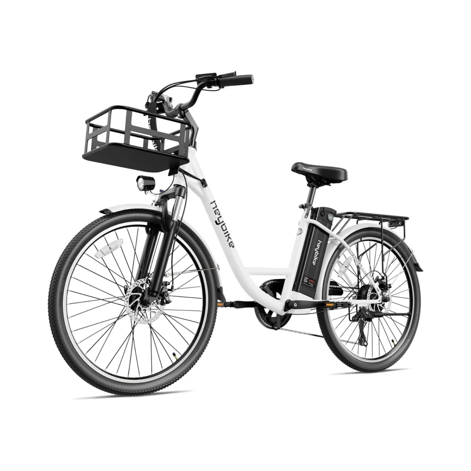 Vélo électrique Heybike Cityscape - Batterie 250W 36V10Ah Pneus 26 pouces Freins à disque mécaniques - blanc