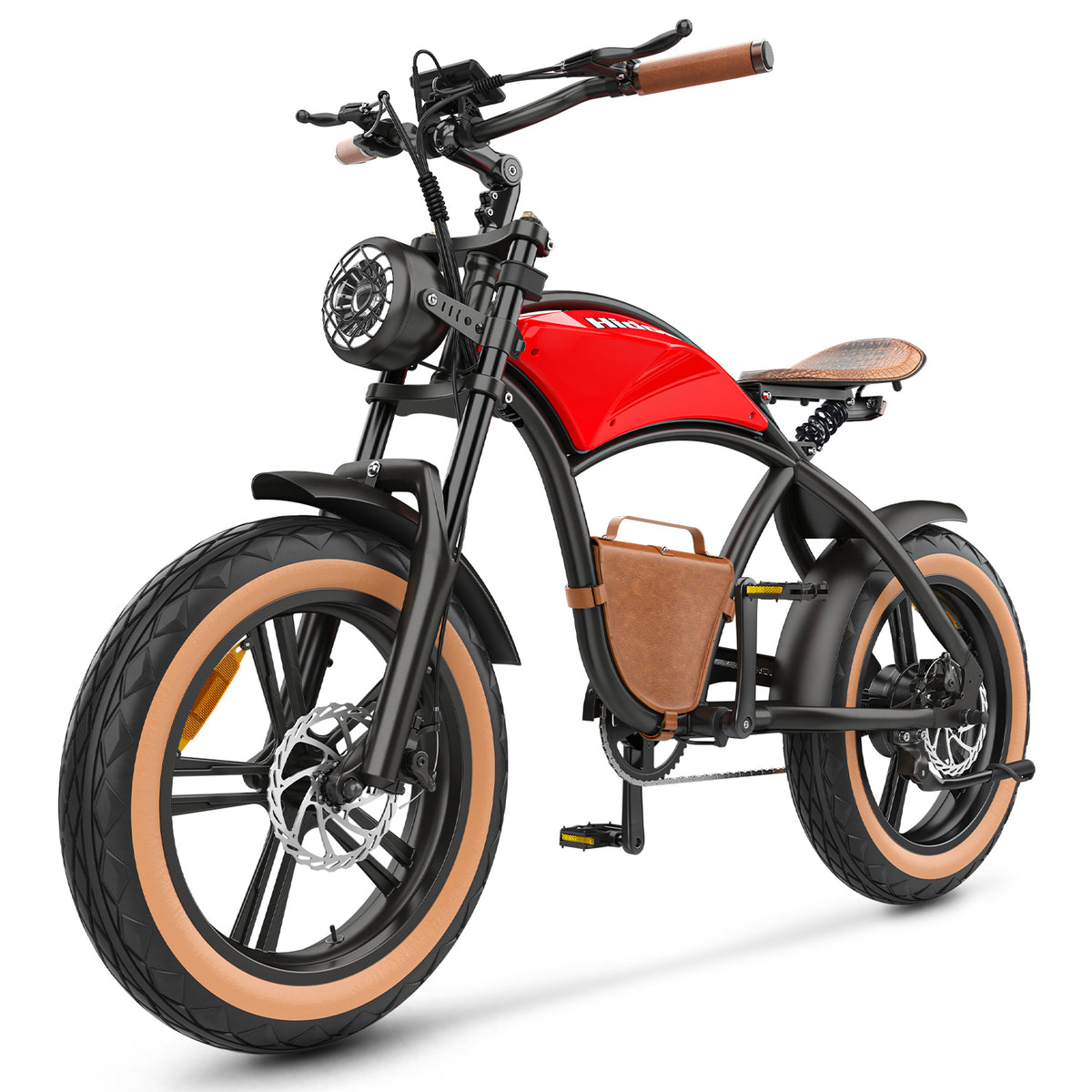 Hidoes HD-B10 E-Bike - 1000W Motor 48V13AH Akku 20 Zoll Reifen Scheibenbremsen - Retro Rot