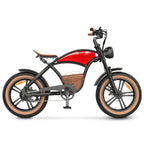 Vélo électrique Hidoes HD-B10 - Moteur 1000W Batterie 48V13AH Pneus 20 pouces Freins à disque - Rouge Rétro