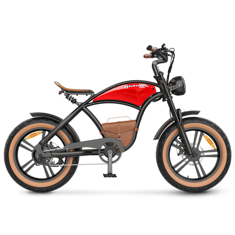 Hidoes HD-B10 E-Bike - 1000W Motor 48V13AH Akku 20 Zoll Reifen Scheibenbremsen - Retro Rot