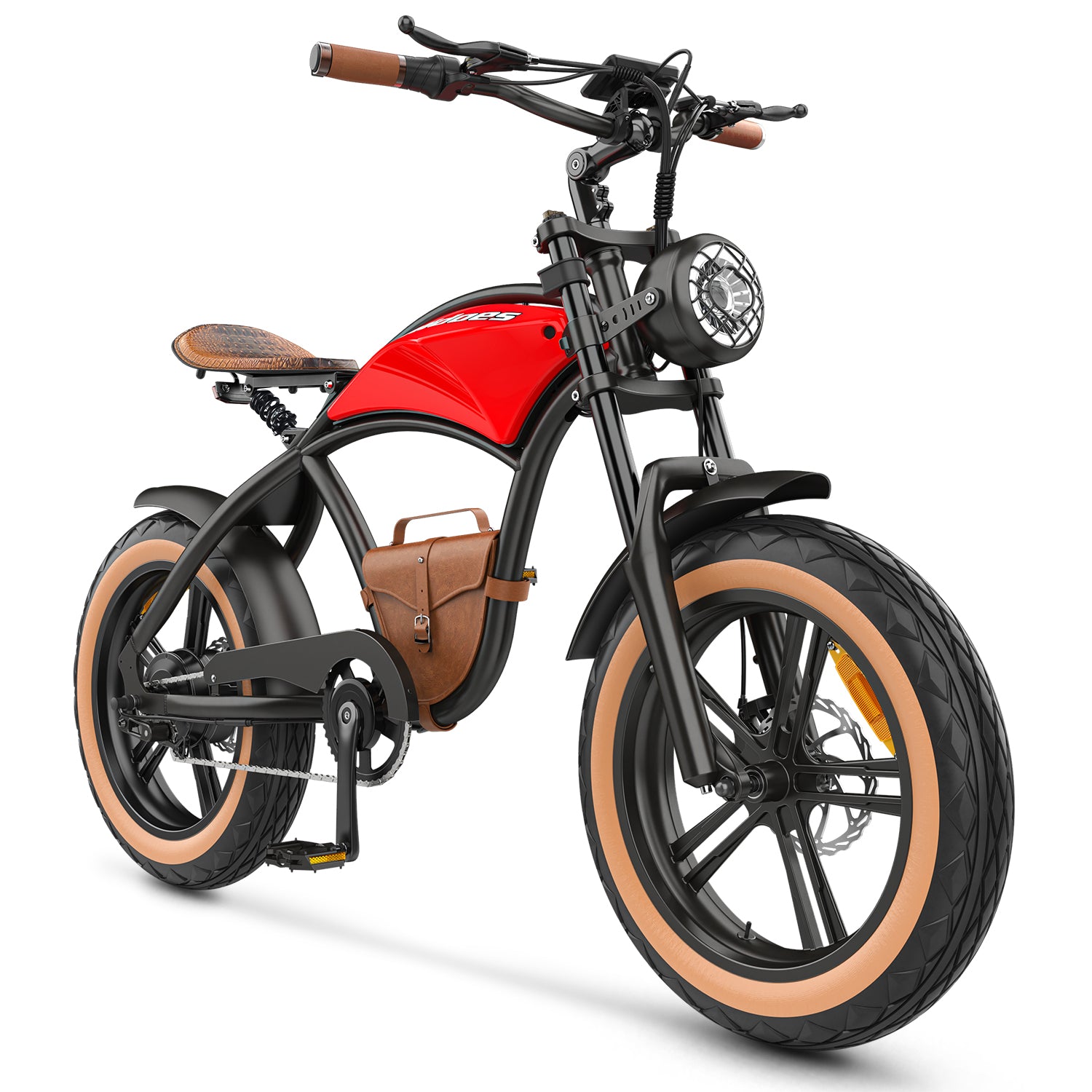Vélo électrique Hidoes HD-B10 - Moteur 1000W Batterie 48V13AH Pneus 20 pouces Freins à disque - Rouge Rétro