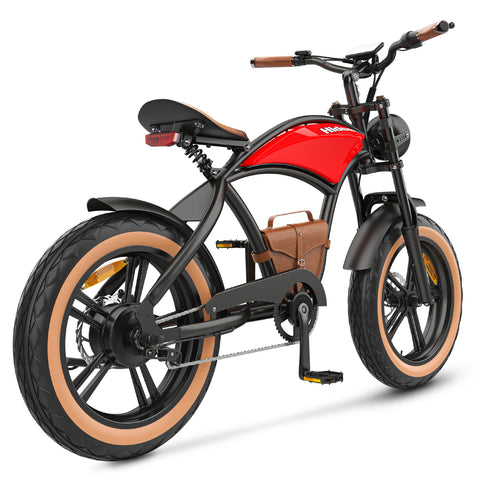 Hidoes HD-B10 E-Bike - 1000W Motor 48V13AH Akku 20 Zoll Reifen Scheibenbremsen - Retro Rot