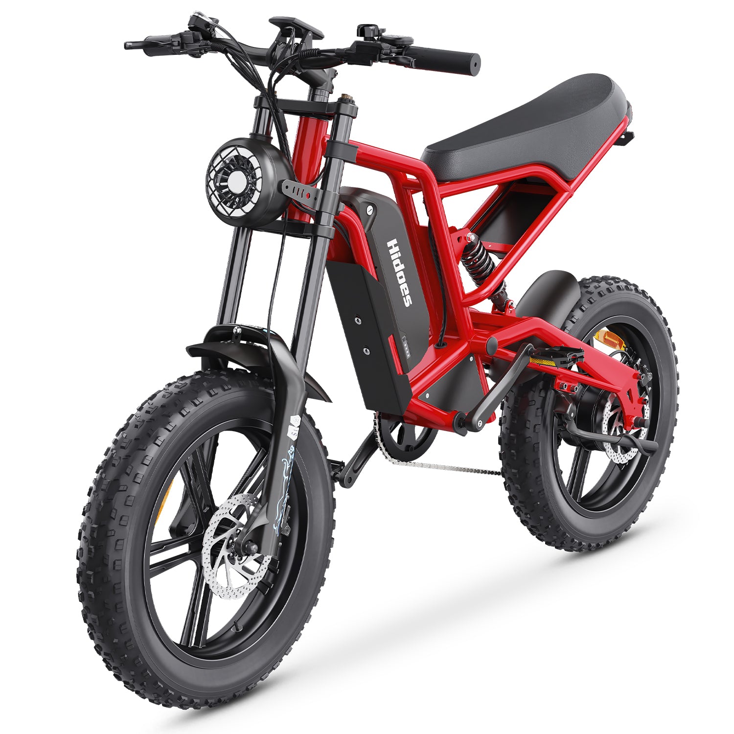 Hidoes HD-B6 Vélo électrique - Moteur 1200W Batterie 48V15.6AH Pneus 20 pouces Frein à disque hydraulique - Rouge