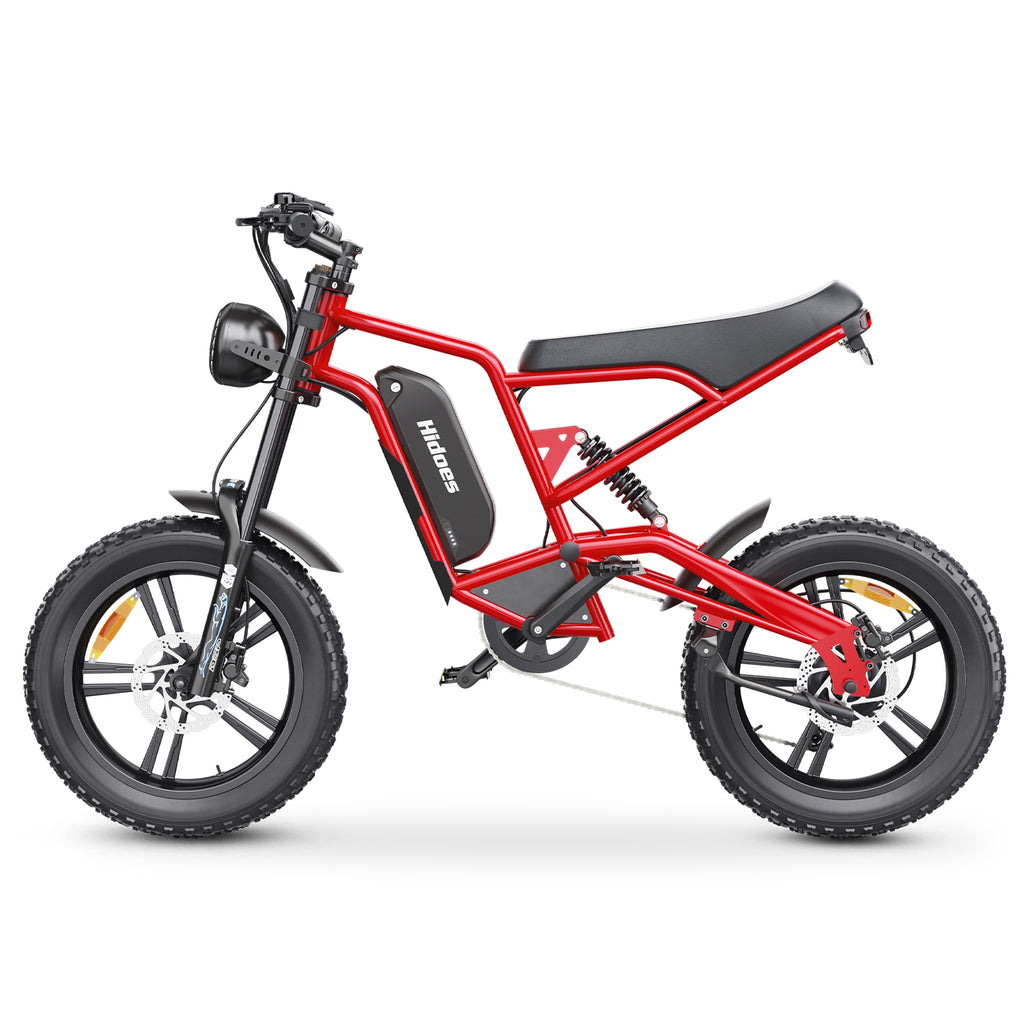 Hidoes HD-B6 Vélo électrique - Moteur 1200W Batterie 48V15.6AH Pneus 20 pouces Frein à disque hydraulique - Rouge