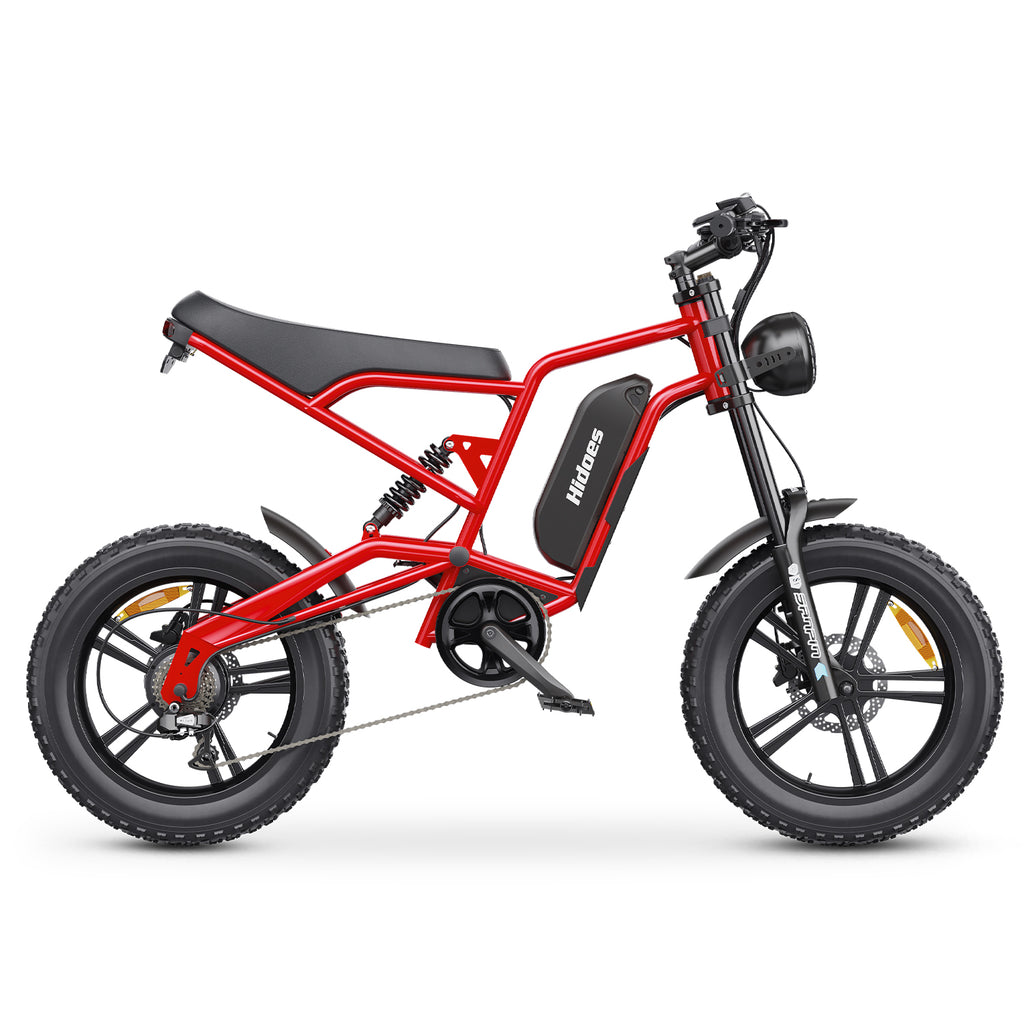 Hidoes HD-B6 Vélo électrique - Moteur 1200W Batterie 48V15.6AH Pneus 20 pouces Frein à disque hydraulique - Rouge