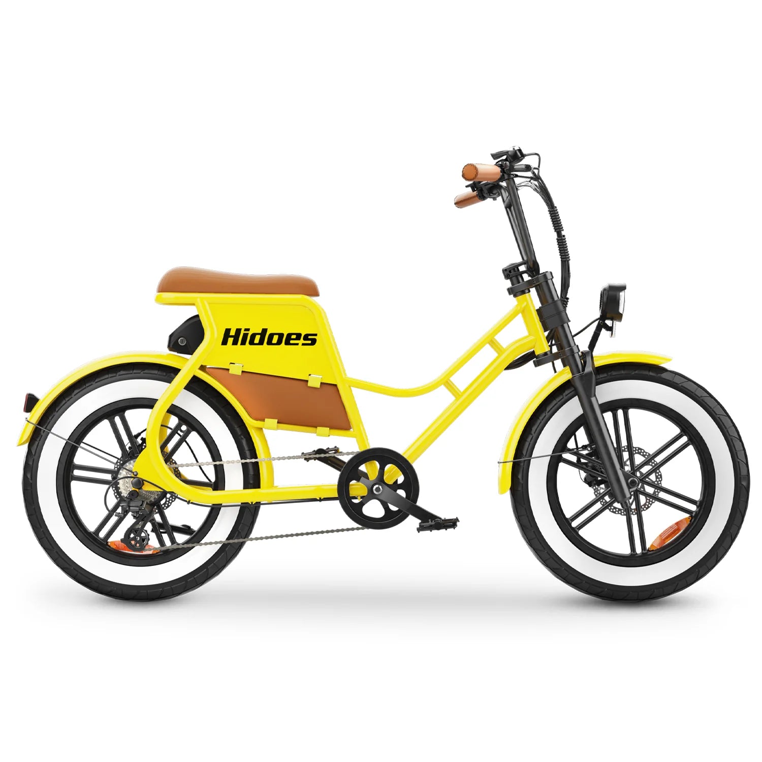 Vélo électrique Hidoes HD-C8 - Moteur 700W Batterie 48V17AH Pneus 20 pouces Avec pompe à air Freins à disque - Jaune