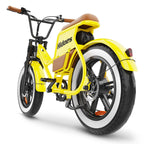 Vélo électrique Hidoes HD-C8 - Moteur 700W Batterie 48V17AH Pneus 20 pouces Avec pompe à air Freins à disque - Jaune