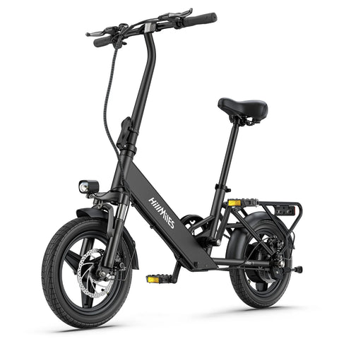 E-Bike HillMiles Mile 1 - Motor 250W Akku 36V10.4AH 14 Zoll Räder Mechanische Scheibenbremse - Schwarz