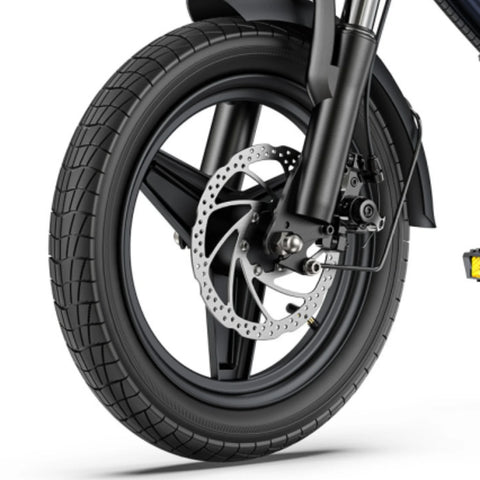 E-Bike HillMiles Mile 1 - Motor 250W Akku 36V10.4AH 14 Zoll Räder Mechanische Scheibenbremse - Schwarz