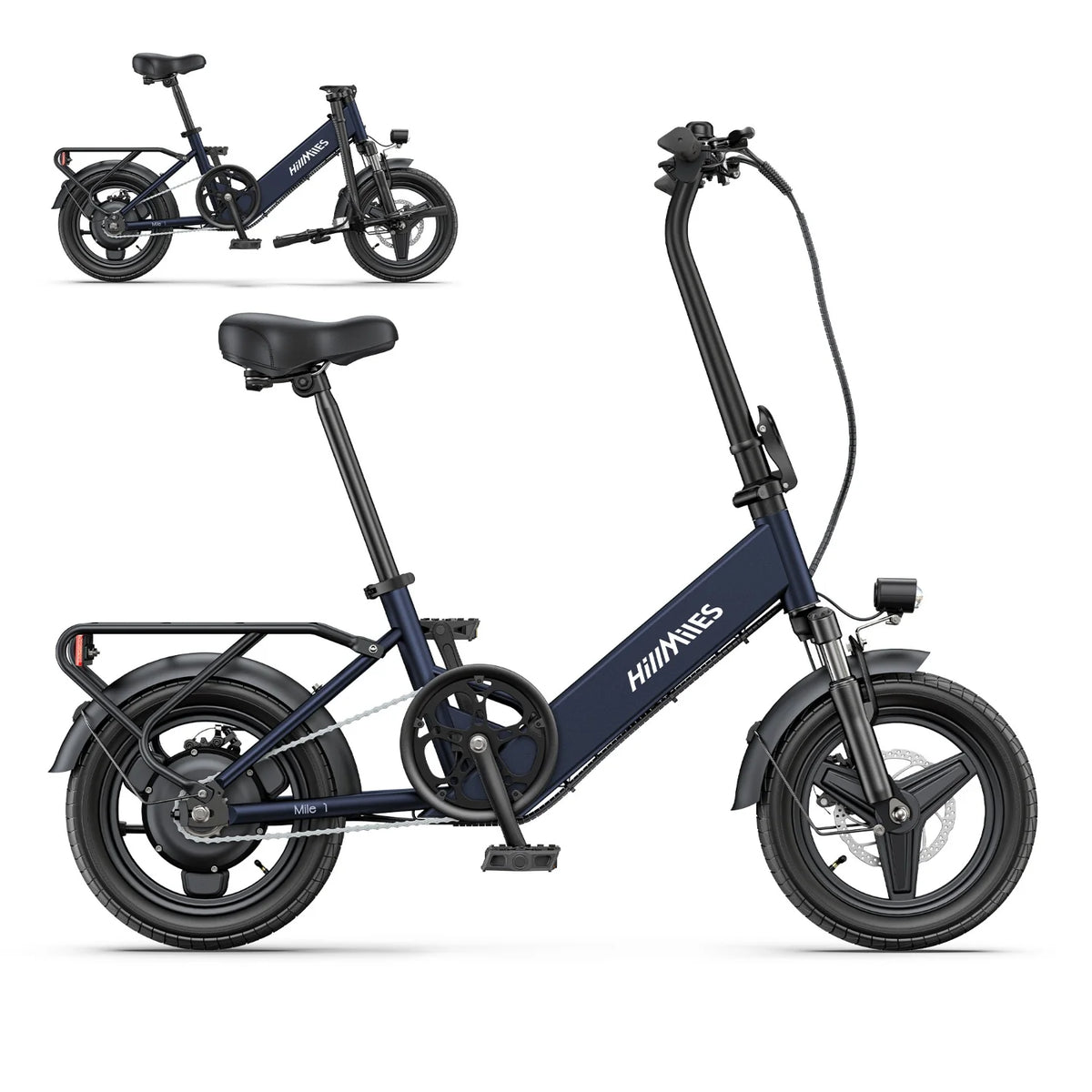 E-Bike HillMiles Mile 1 - Motor 250W Akku 36V10.4AH 14 Zoll Räder Mechanische Scheibenbremse - Blau