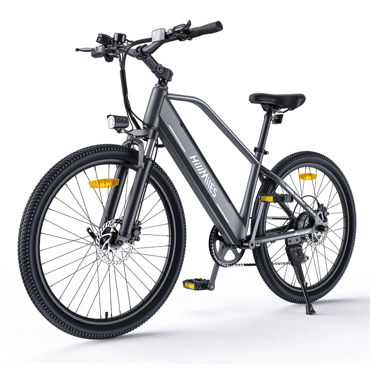 E-Bike HillMiles MileTrail 1 - Motor 350W Akku 36V13AH 26 Zoll Räder Ölscheibenbremse - Grau