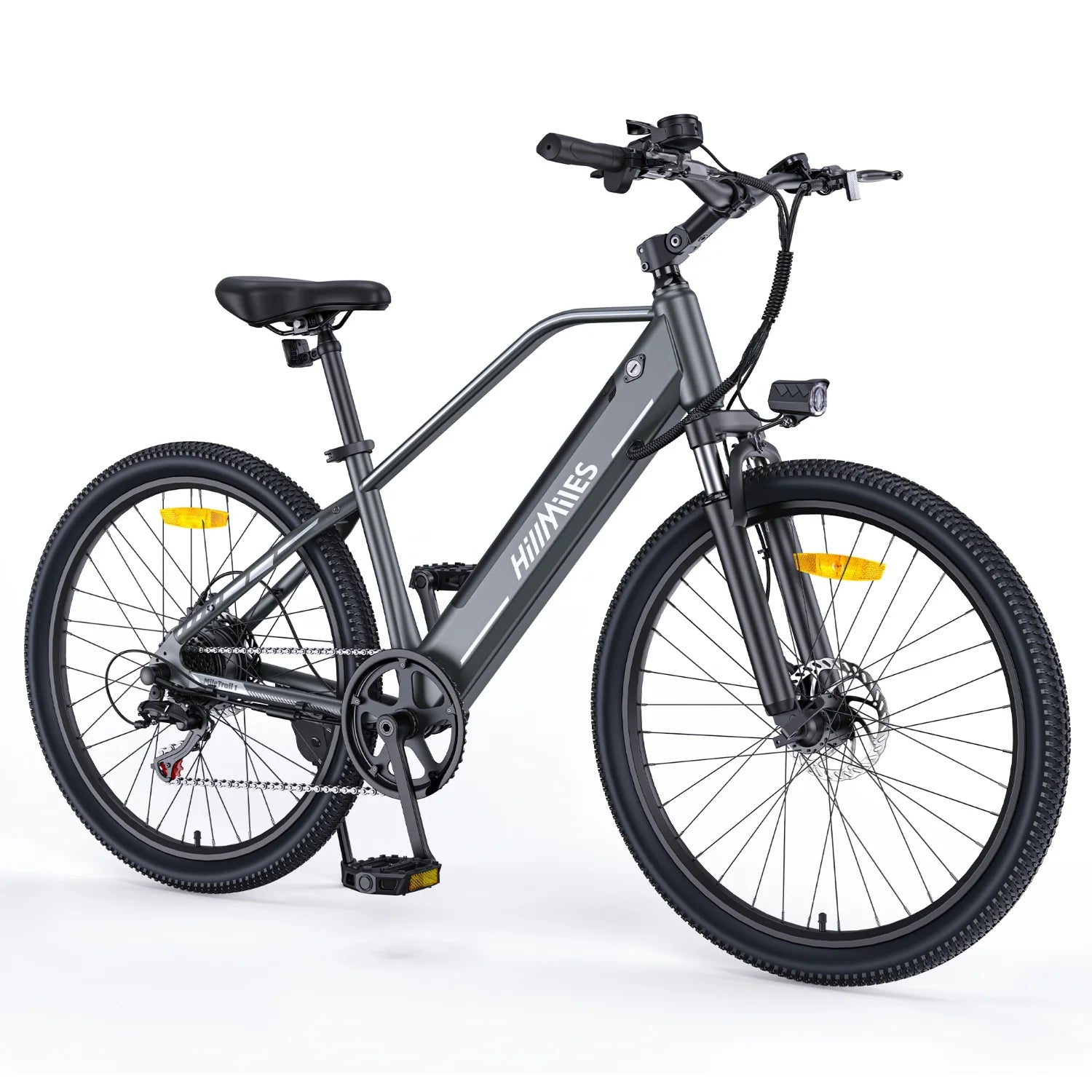 E-Bike HillMiles MileTrail 1 - Motor 350W Akku 36V13AH 26 Zoll Räder Ölscheibenbremse - Grau