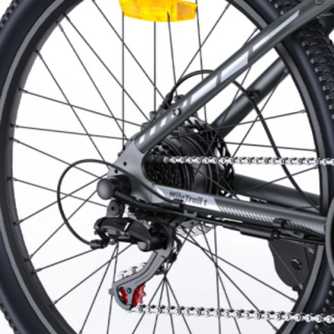 E-Bike HillMiles MileTrail 1 - Motor 350W Akku 36V13AH 26 Zoll Räder Ölscheibenbremse - Grau
