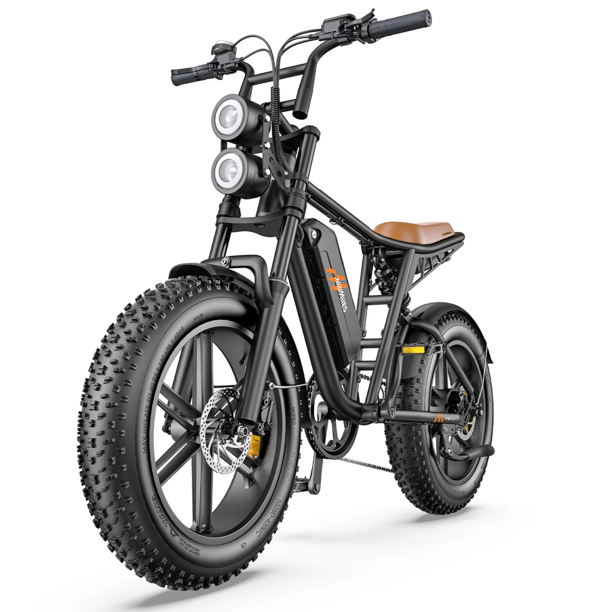 E-Bike HillMiles MileZoom 1 - Motor 750W Akku 52V15.6AH 20 Zoll Räder Hydraulische Ölbremse - Schwarz