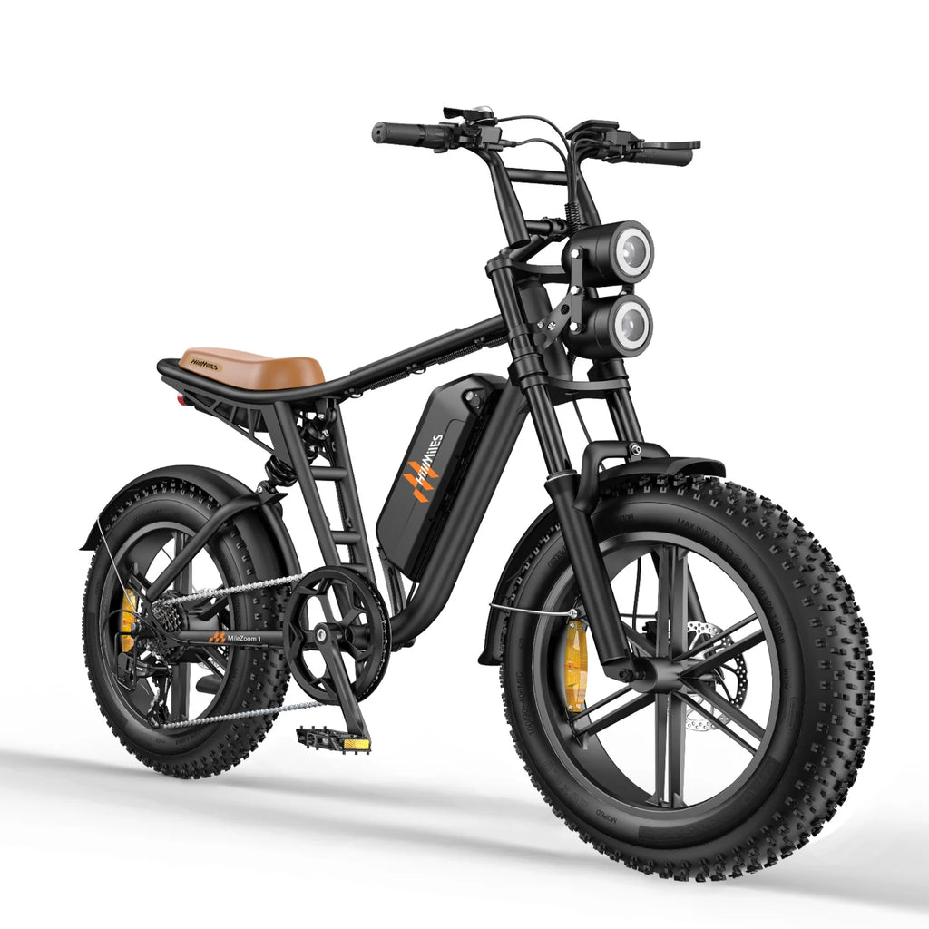 E-Bike HillMiles MileZoom 1 - Motor 750W Akku 52V31.2AH 20 Zoll Räder Hydraulische Ölbremse - Schwarz