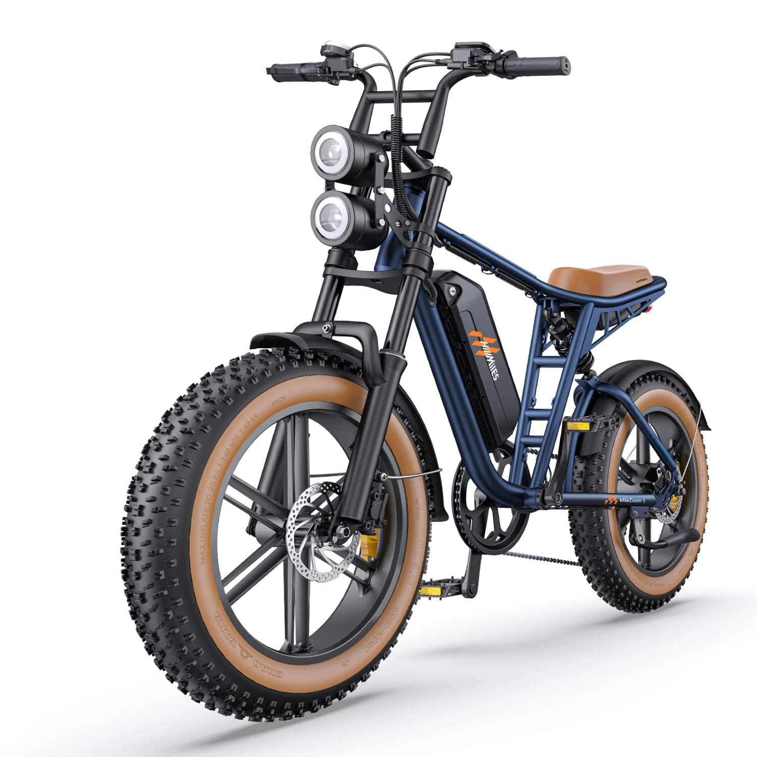 E-Bike HillMiles MileZoom 1 - Motor 750W Akku 52V31.2AH 20 Zoll Räder Hydraulische Ölbremse - Blau