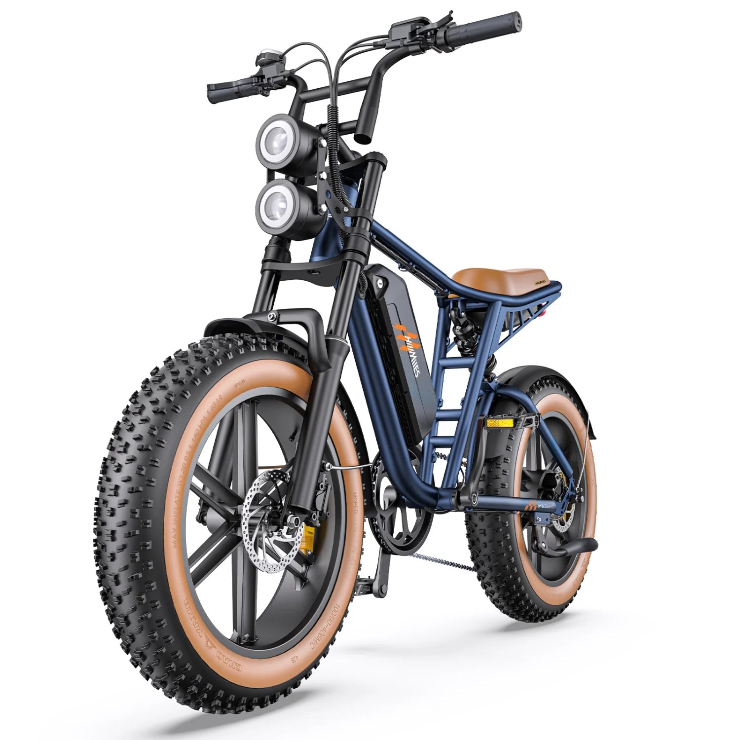 E-Bike HillMiles MileZoom 1 - Motor 750W Akku 52V31.2AH 20 Zoll Räder Hydraulische Ölbremse - Blau