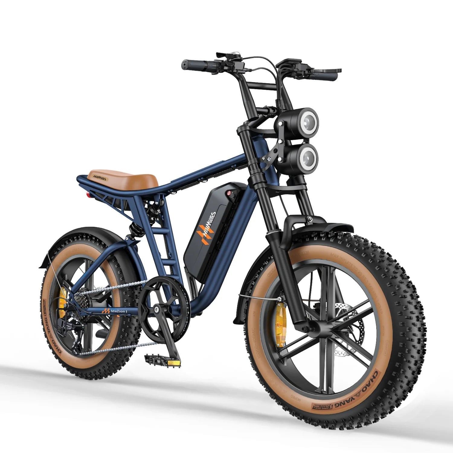 E-Bike HillMiles MileZoom 1 - 750W Motor 52V15.6AH Battery 20 Inch Wheels Hydraulic Oil Brake - Blue