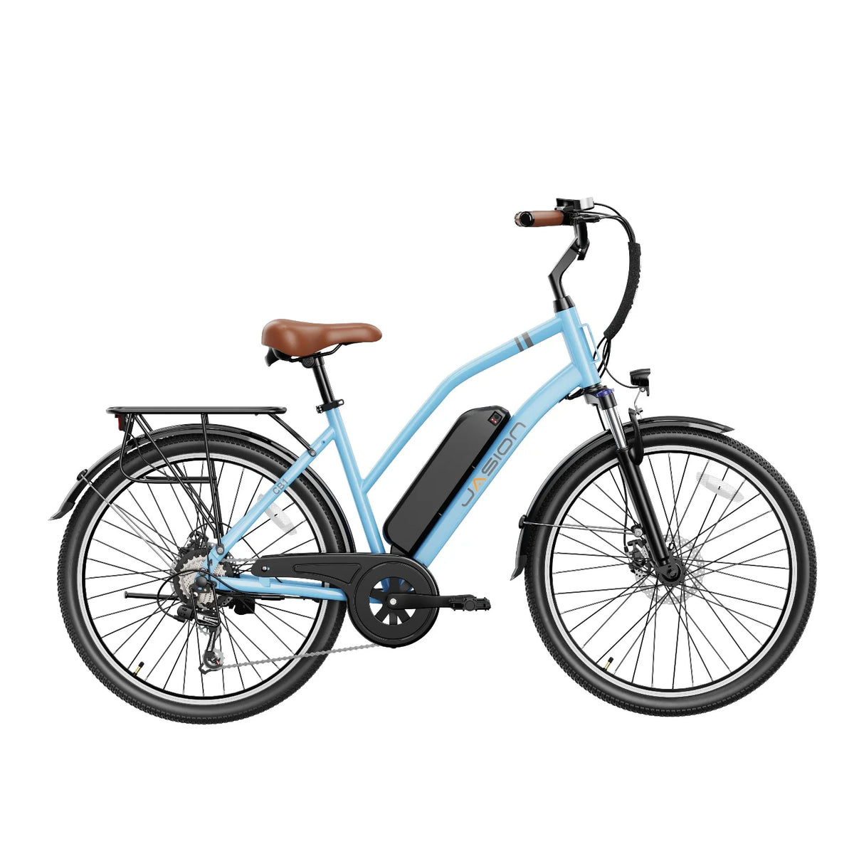 E-Bike JASION CB1 - 500W Akku 36V12.5AH 27.5 Zoll Reifen Mechanische Scheibenbremse - Blau