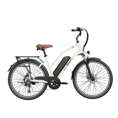 E-Bike JASION CB1 - 500W Akku 36V12.5AH 27.5 Zoll Reifen Mechanische Scheibenbremse - Weiß