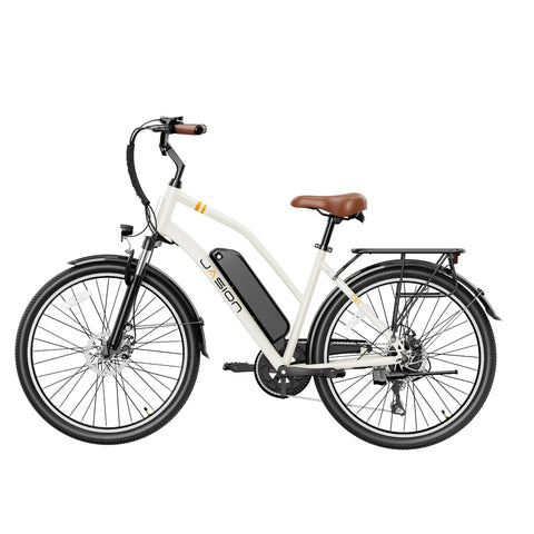 E-Bike JASION CB1 - 500W Akku 36V12.5AH 27.5 Zoll Reifen Mechanische Scheibenbremse - Weiß