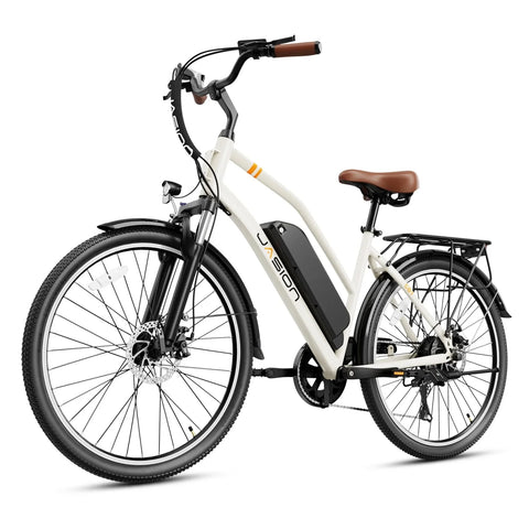 E-Bike JASION CB1 - 500W Akku 36V12.5AH 27.5 Zoll Reifen Mechanische Scheibenbremse - Weiß