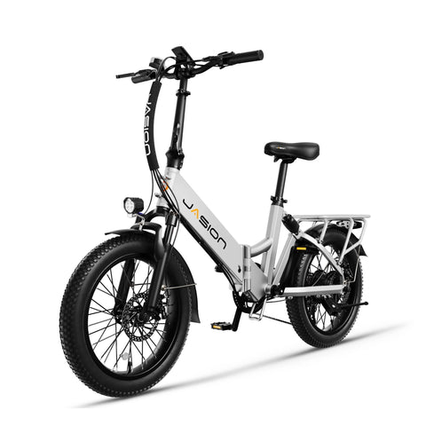 E-Bike JASION EB7 st - Motor 500W Akku 48V10AH 20 Zoll Räder  mechanische Scheibenbremse - Weiß