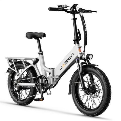 E-Bike JASION EB7 st - Motor 500W Akku 48V10AH 20 Zoll Räder  mechanische Scheibenbremse - Weiß