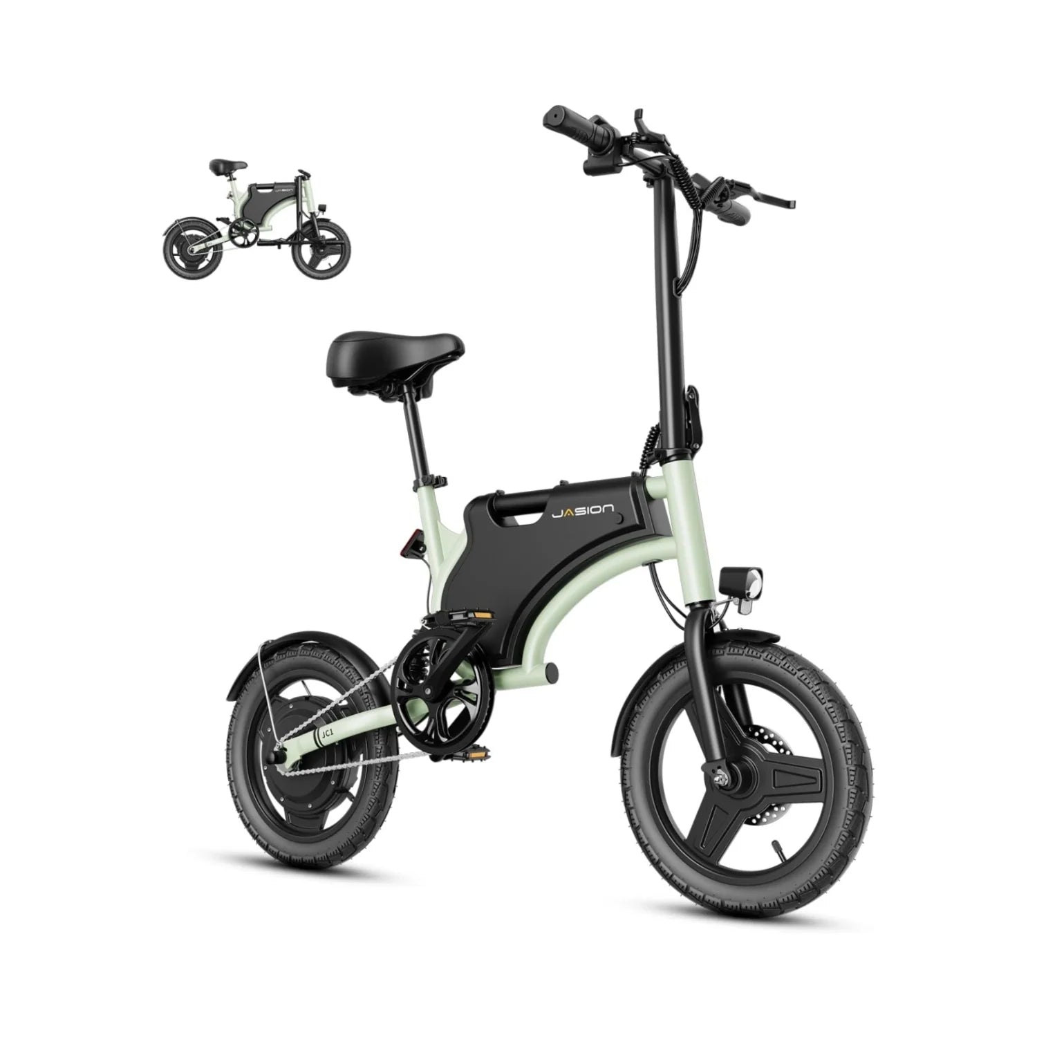 E-Bike JASION JC1 - 250W Battery 36V5.2AH 14 Inch Tires Mechanical Disc Brake - Green