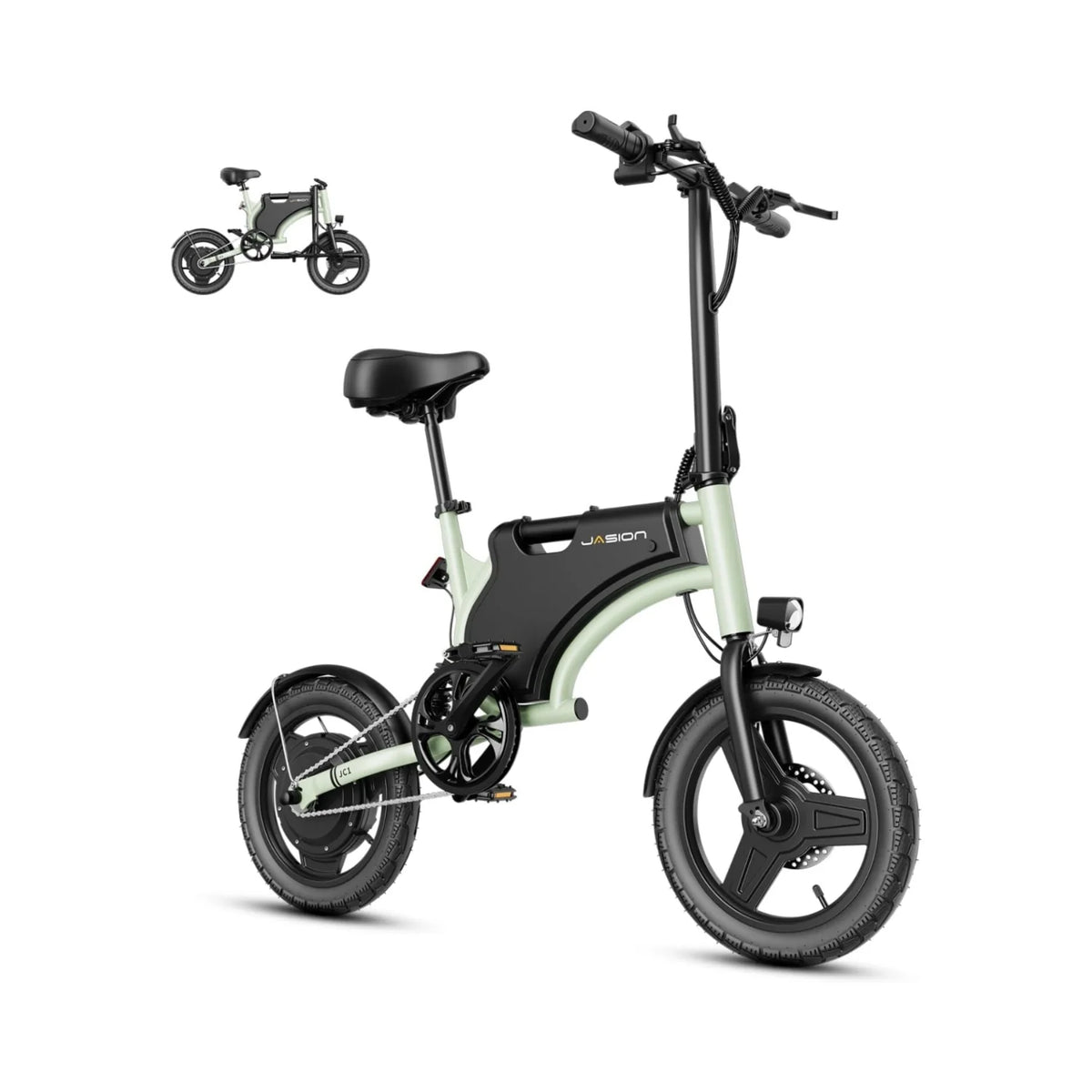 E-Bike JASION JC1 - 250W Akku 36V5.2AH 14 Zoll Reifen Mechanische Scheibenbremse - Grün