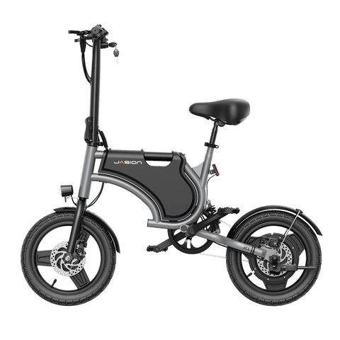 E-Bike JASION JC1 - 250W Akku 36V5.2AH 14 Zoll Reifen Mechanische Scheibenbremse - Grau