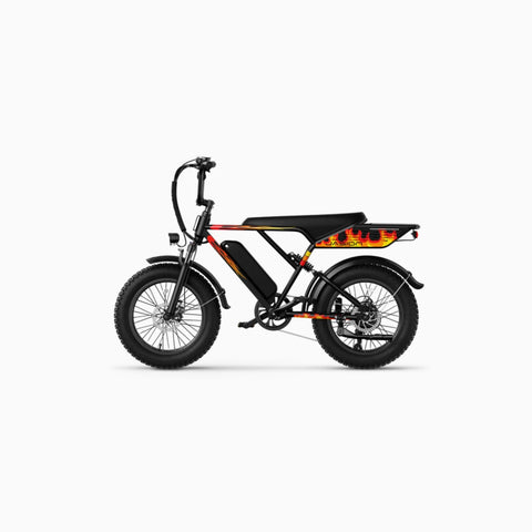 E-Bike JASION RetroVolt - 500W Akku 48V12.5Ah 20 Zoll Reifen Mechanische Scheibenbremse - Schwarz