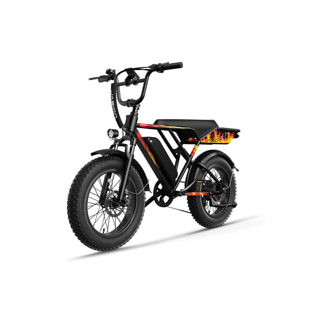 E-Bike JASION RetroVolt - 500W Battery 48V12.5Ah 20 Inch Tires Mechanical Disc Brake - Black