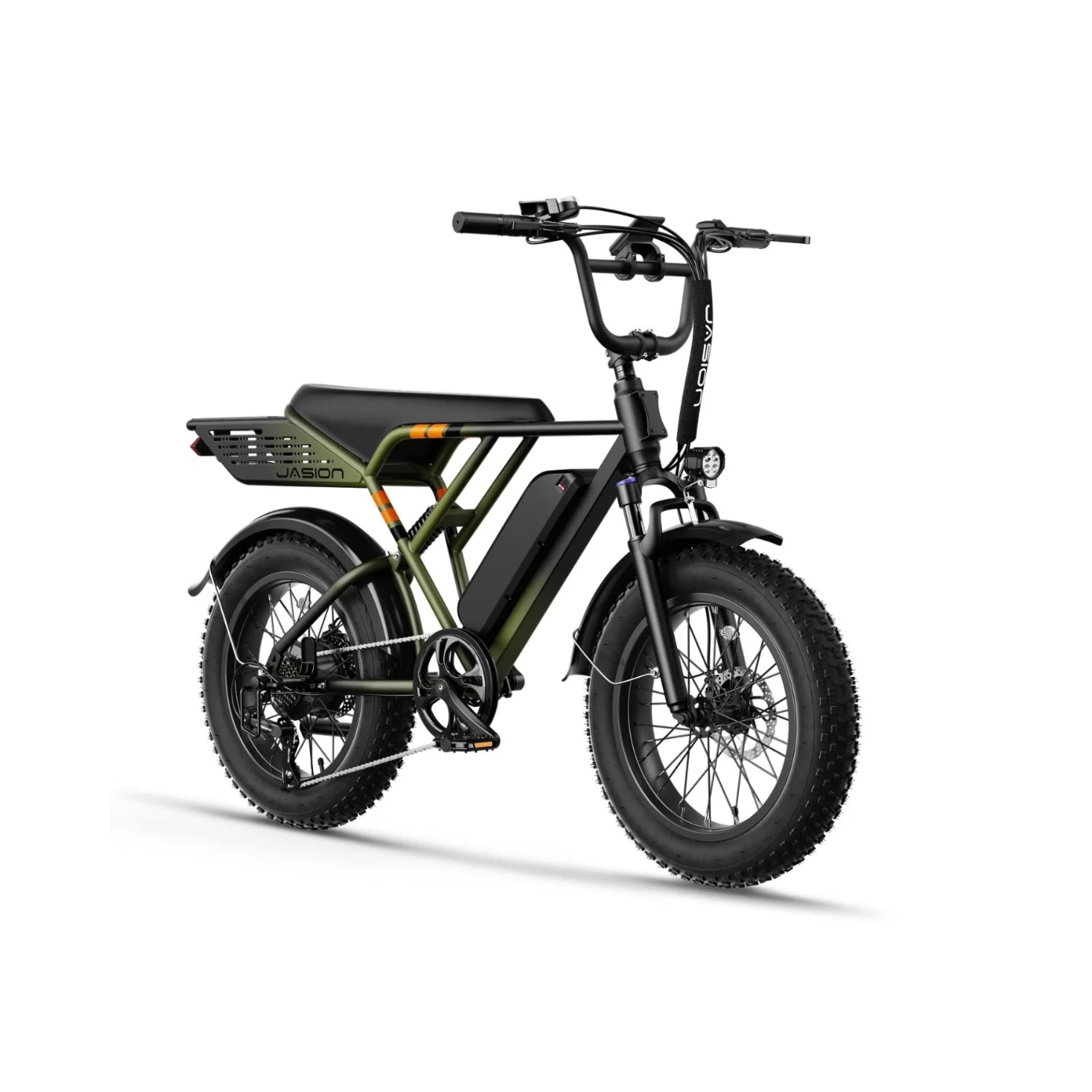 E-Bike JASION RetroVolt - 500W Battery 48V12.5Ah 20 Inch Tires Mechanical Disc Brake - Green