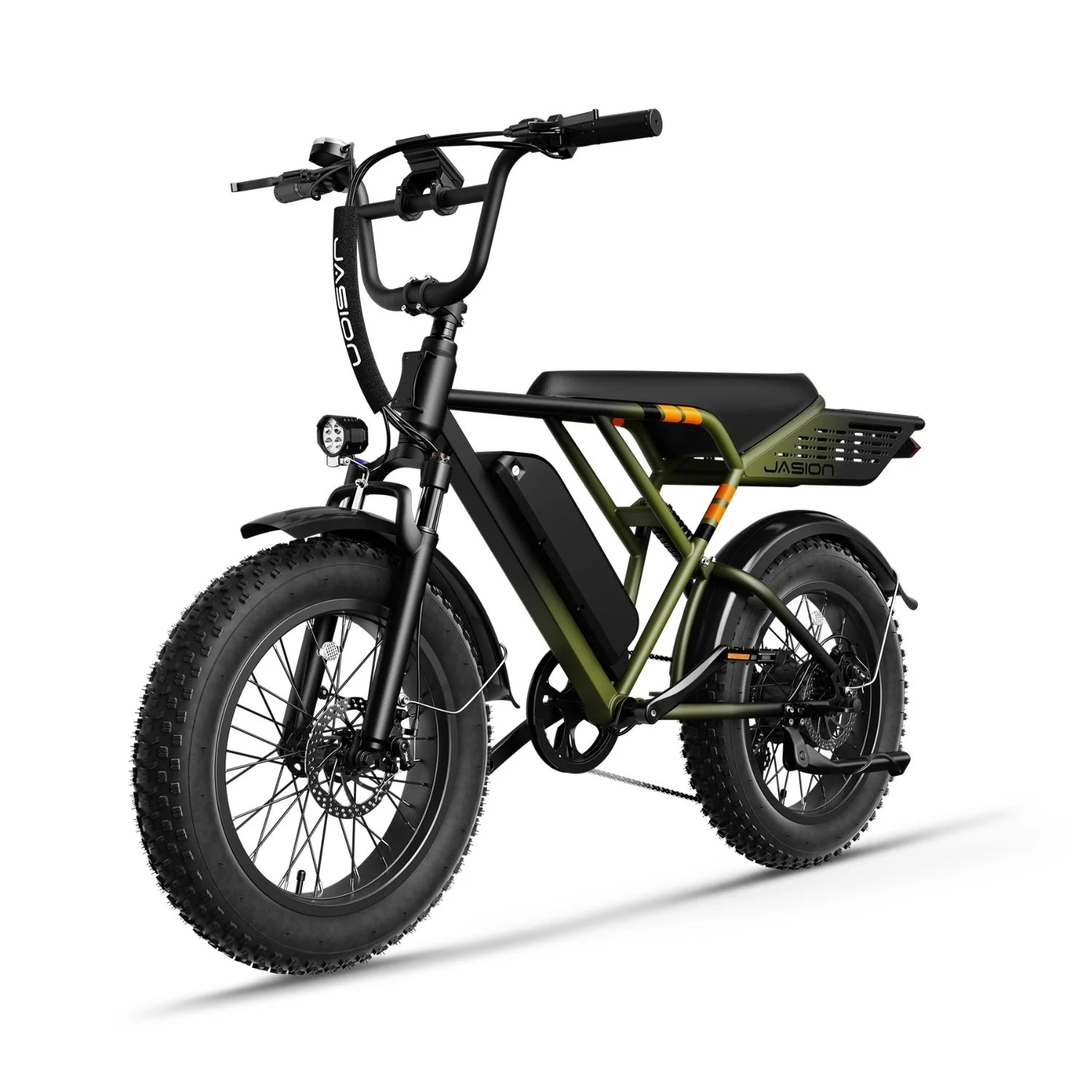E-Bike JASION RetroVolt - 500W Battery 48V12.5Ah 20 Inch Tires Mechanical Disc Brake - Green