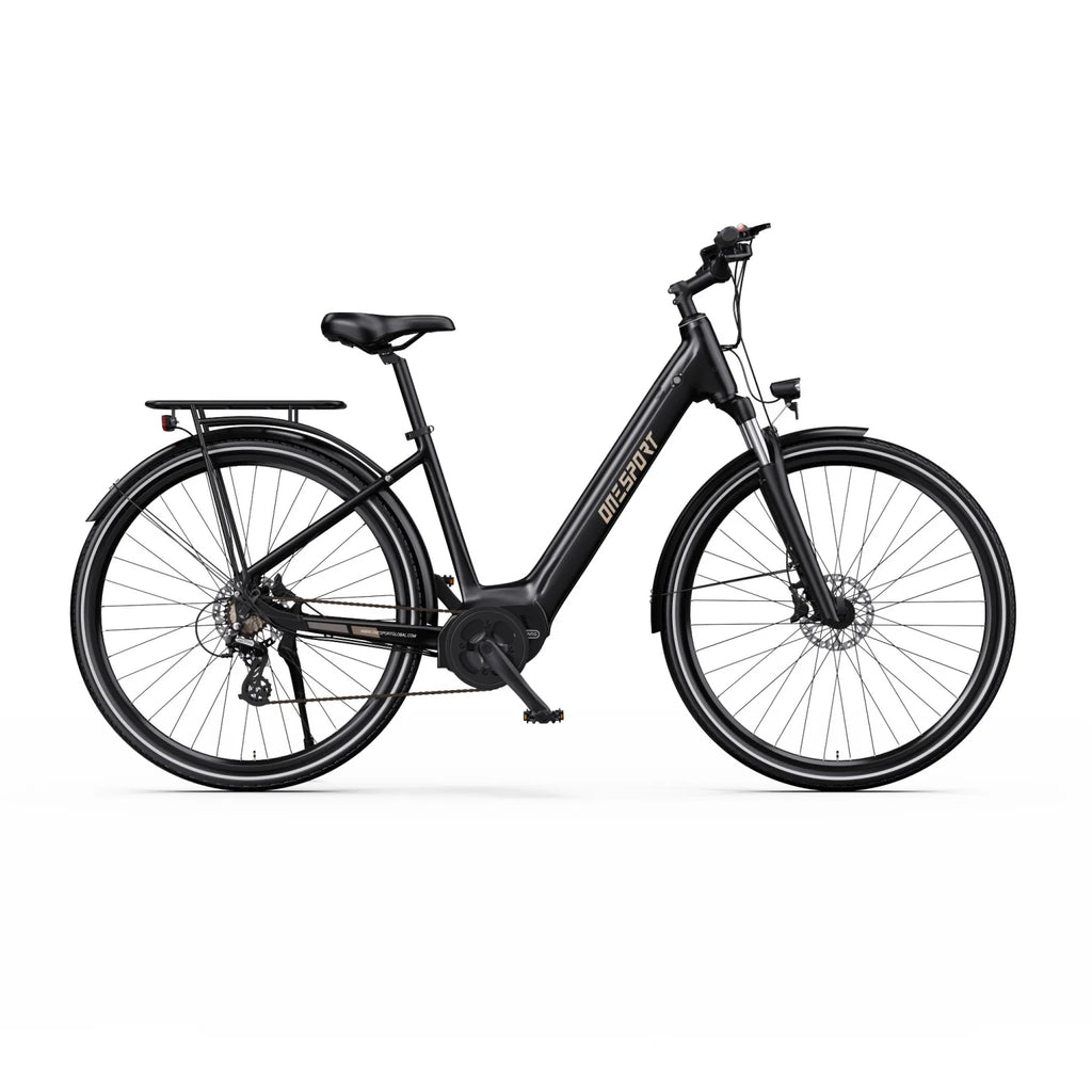 ONESPORT OT07 Vélo électrique – Moteur 250 W Batterie 36 V 14 Ah Pneus 27,5 pouces Freins à disque hydrauliques – Noir