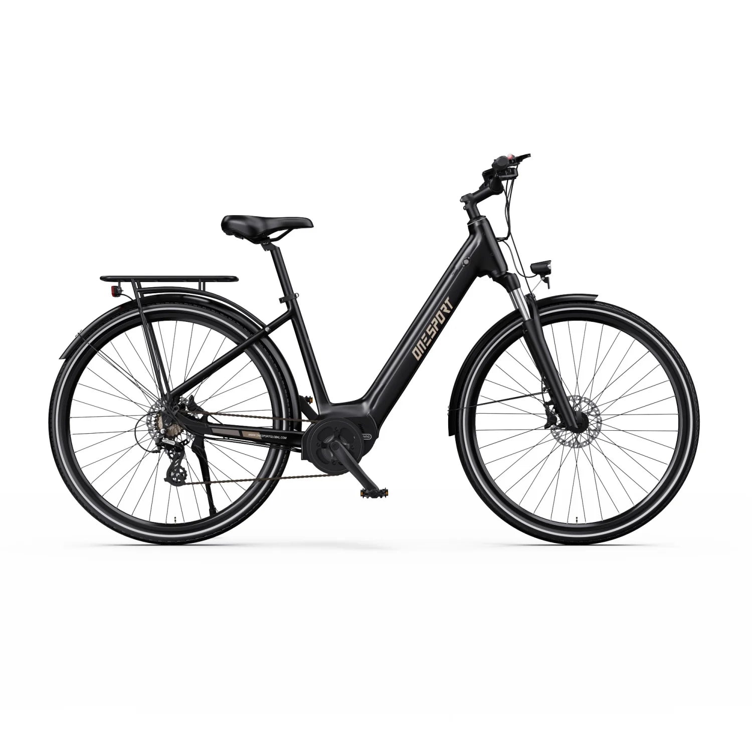 ONESPORT OT07 Vélo électrique – Moteur 250 W Batterie 36 V 14 Ah Pneus 27,5 pouces Freins à disque hydrauliques – Noir