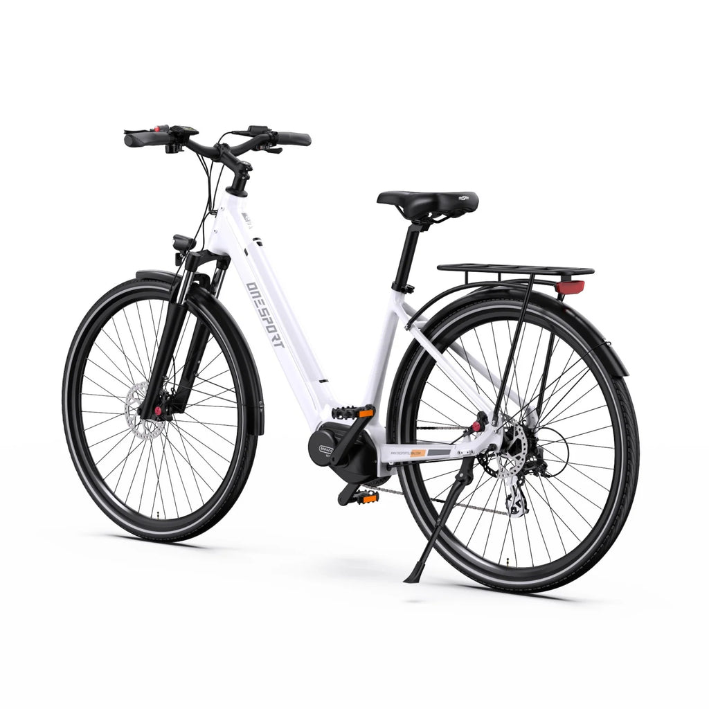 Vélo électrique ONESPORT OT07 - Moteur 250W Batterie 36V14AH Pneus 27.5 pouces Freins à disque hydrauliques - Blanc