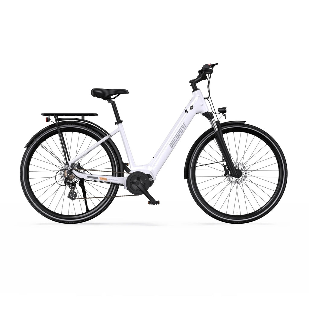 Vélo électrique ONESPORT OT07 - Moteur 250W Batterie 36V14AH Pneus 27.5 pouces Freins à disque hydrauliques - Blanc