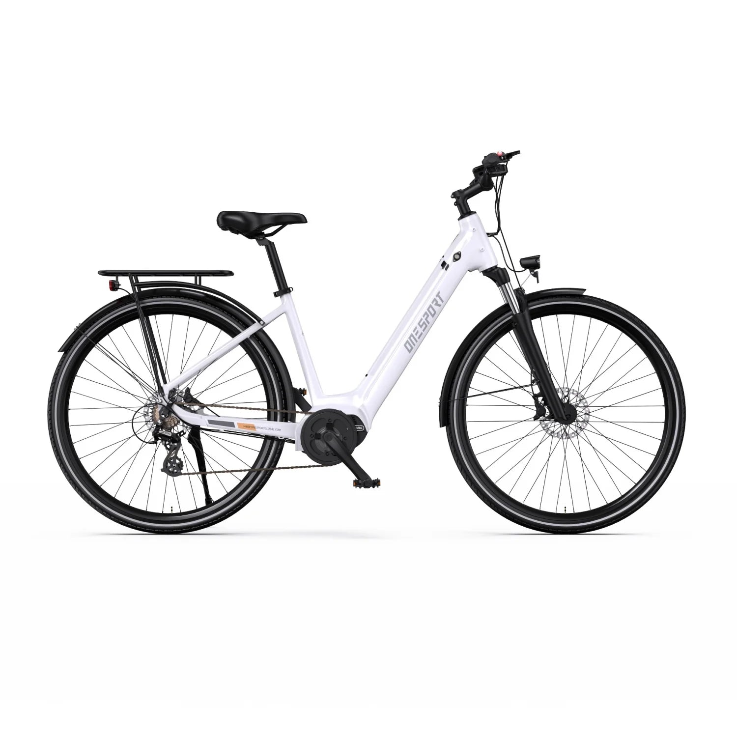 Vélo électrique ONESPORT OT07 - Moteur 250W Batterie 36V14AH Pneus 27.5 pouces Freins à disque hydrauliques - Blanc