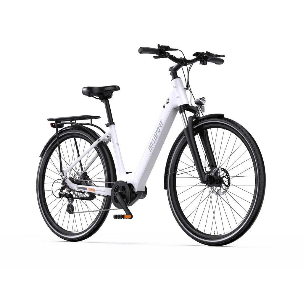 Vélo électrique ONESPORT OT07 - Moteur 250W Batterie 36V14AH Pneus 27.5 pouces Freins à disque hydrauliques - Blanc