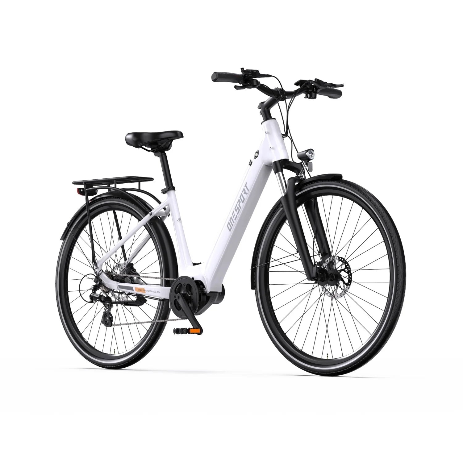 Vélo électrique ONESPORT OT07 - Moteur 250W Batterie 36V14AH Pneus 27.5 pouces Freins à disque hydrauliques - Blanc