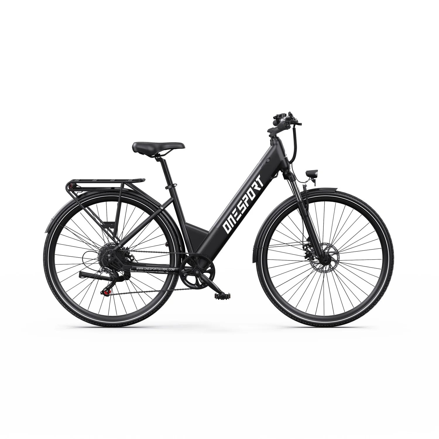 Vélo électrique ONESPORT OT12 - Moteur 250W Batterie 36V13Ah 27,5 pouces Frein à câble - Gris