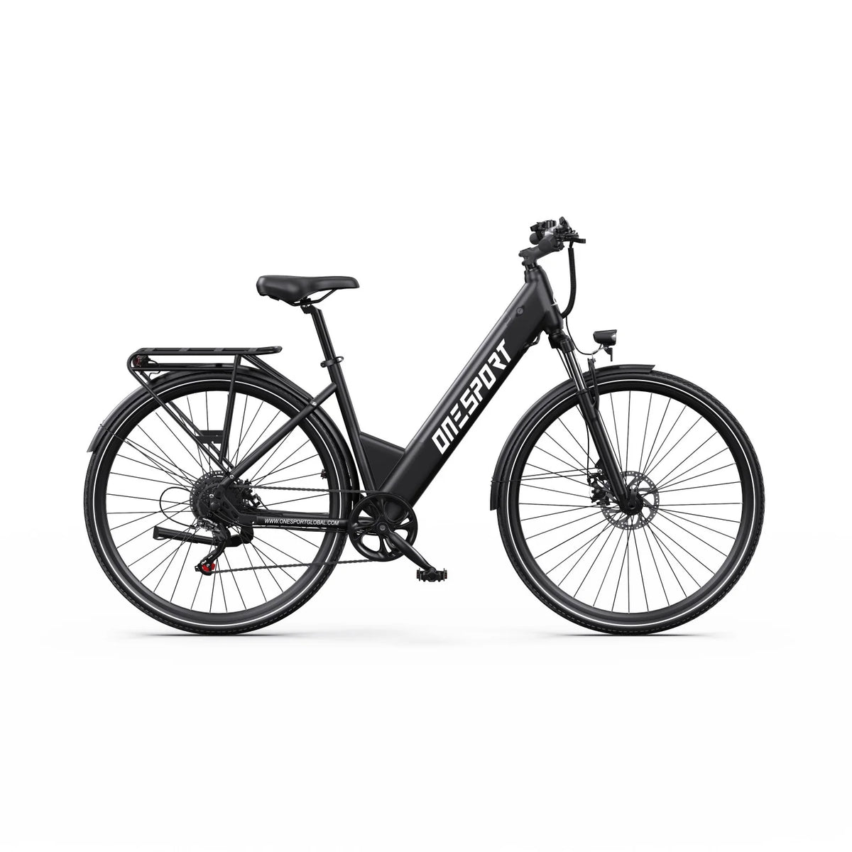 ONESPORT OT12 Elektrisches Fahrrad - 250W Motor 36V13Ah  Batterie 27,5 Zoll  Kabelbremse - Grau