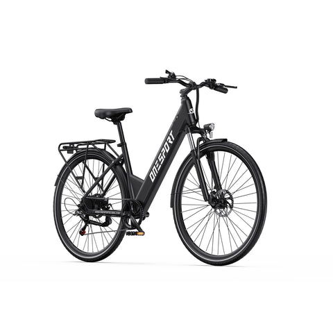 ONESPORT OT12 Elektrisches Fahrrad - 250W Motor 36V13Ah  Batterie 27,5 Zoll  Kabelbremse - Grau