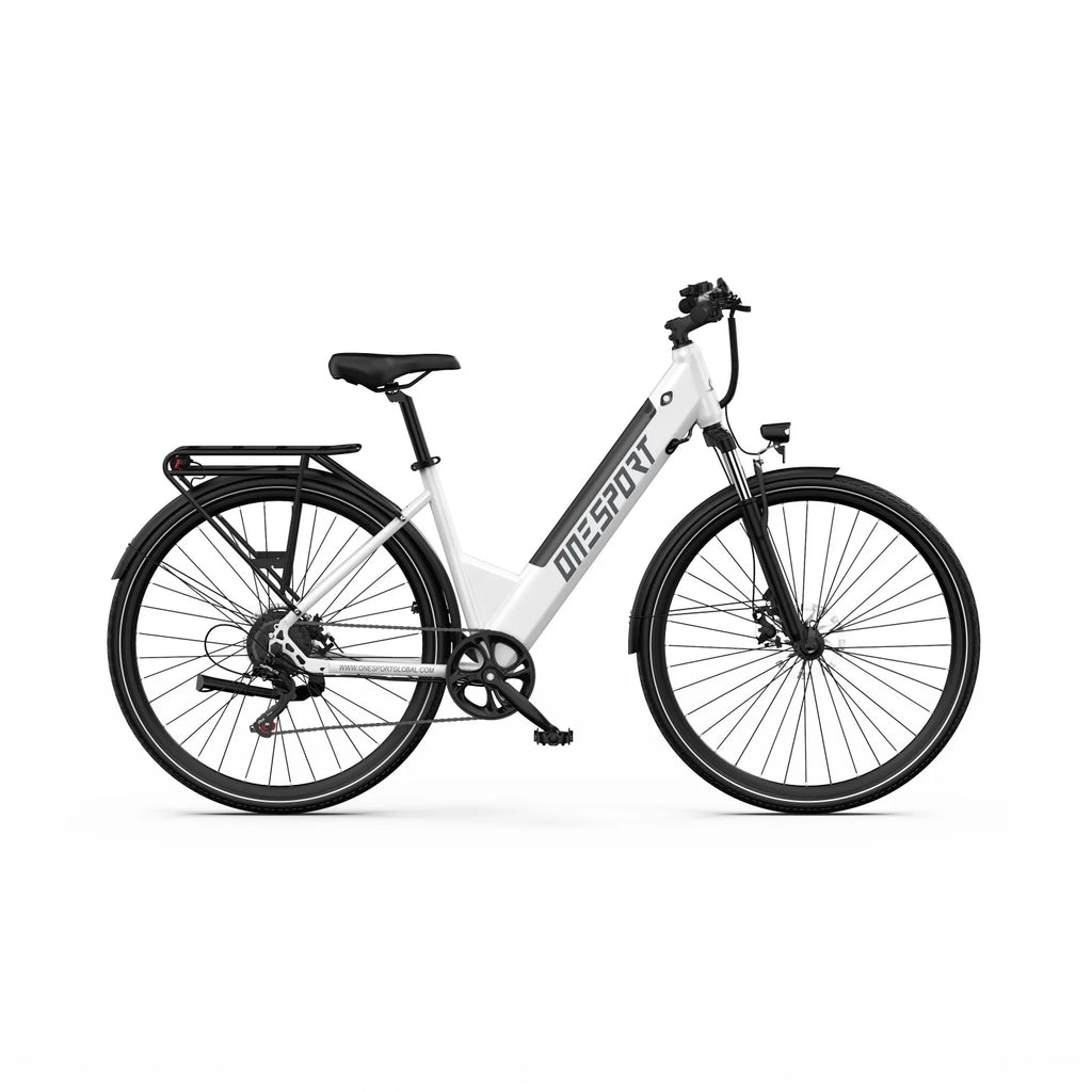 ONESPORT OT12 Vélo électrique - Moteur 250W Batterie 36V13Ah avec Roues 27.5in et Frein à câble - Blanc