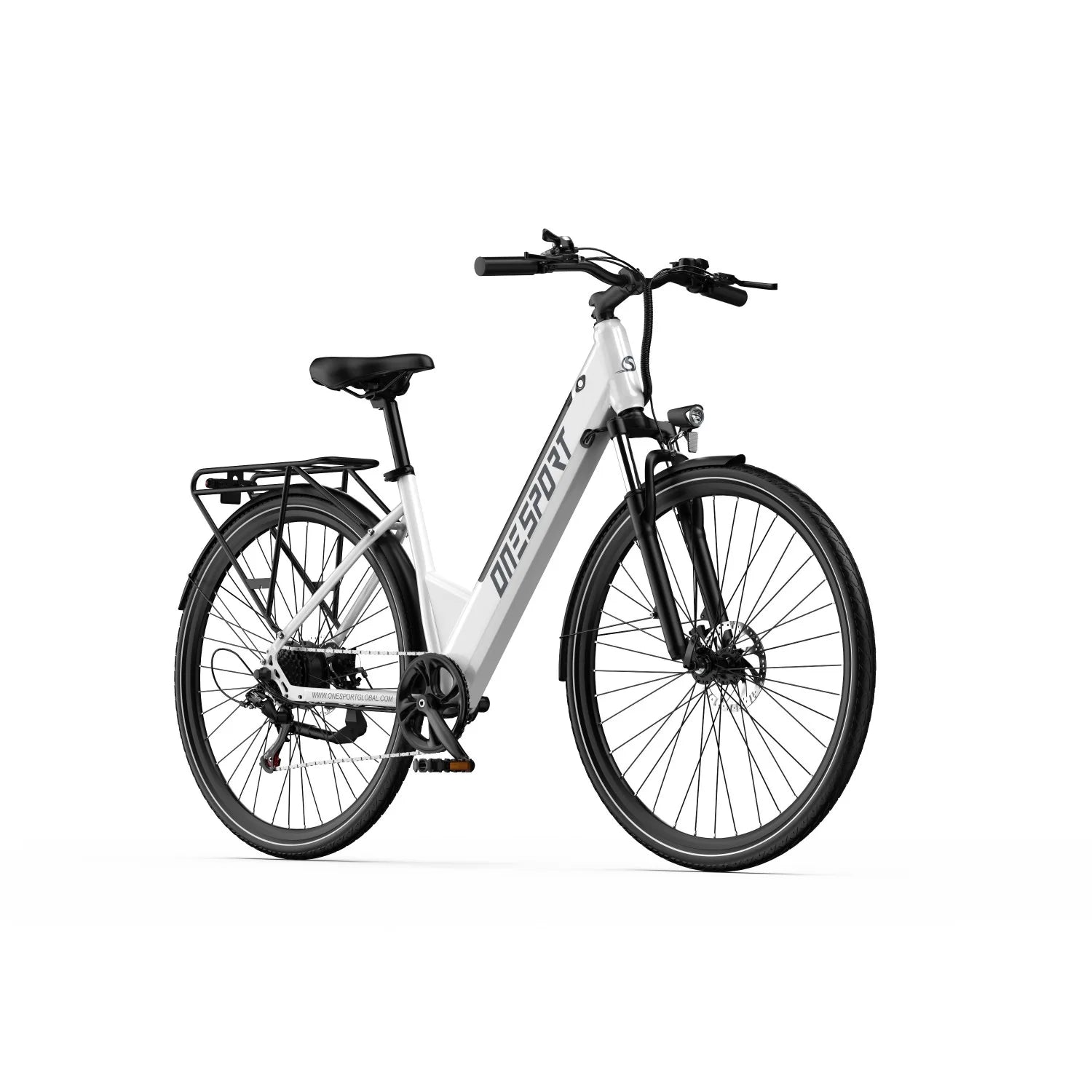 ONESPORT OT12 Vélo électrique - Moteur 250W Batterie 36V13Ah avec Roues 27.5in et Frein à câble - Blanc