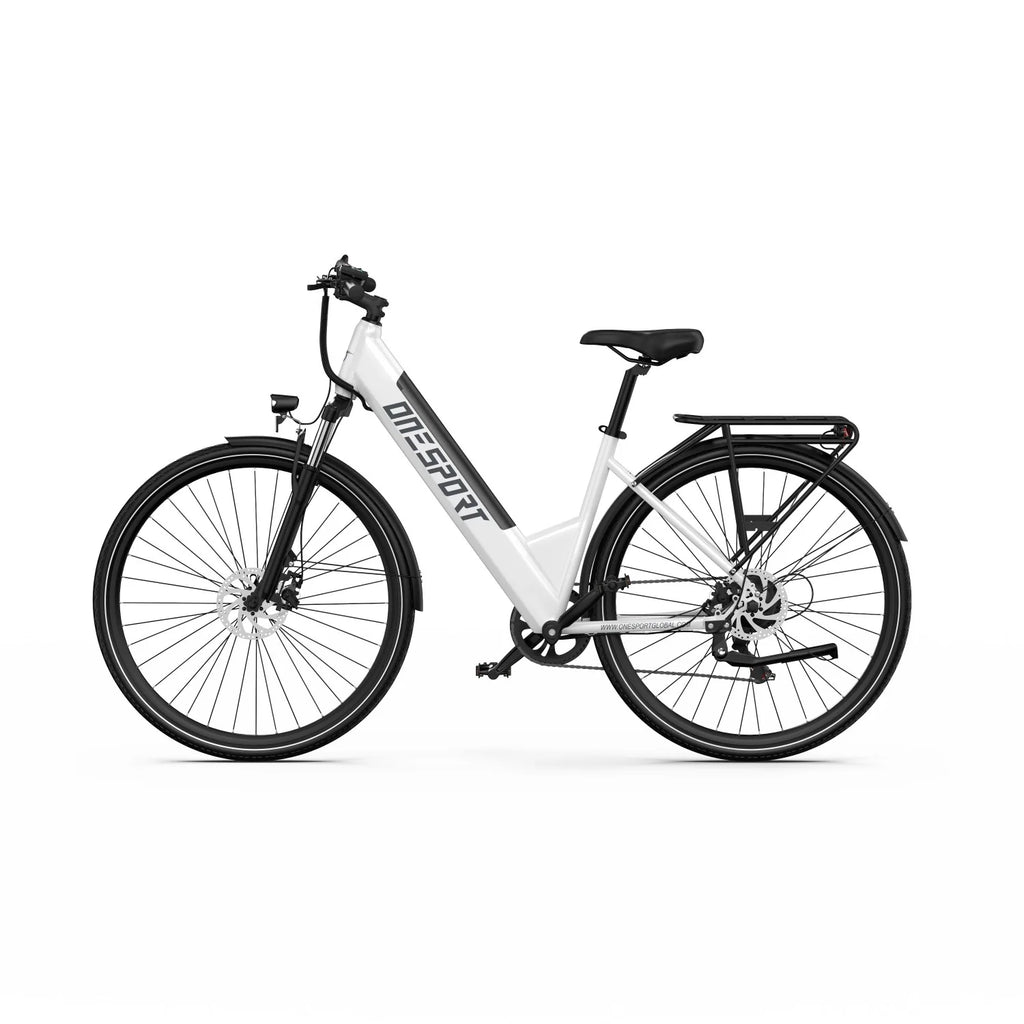 ONESPORT OT12 Vélo électrique - Moteur 250W Batterie 36V13Ah avec Roues 27.5in et Frein à câble - Blanc