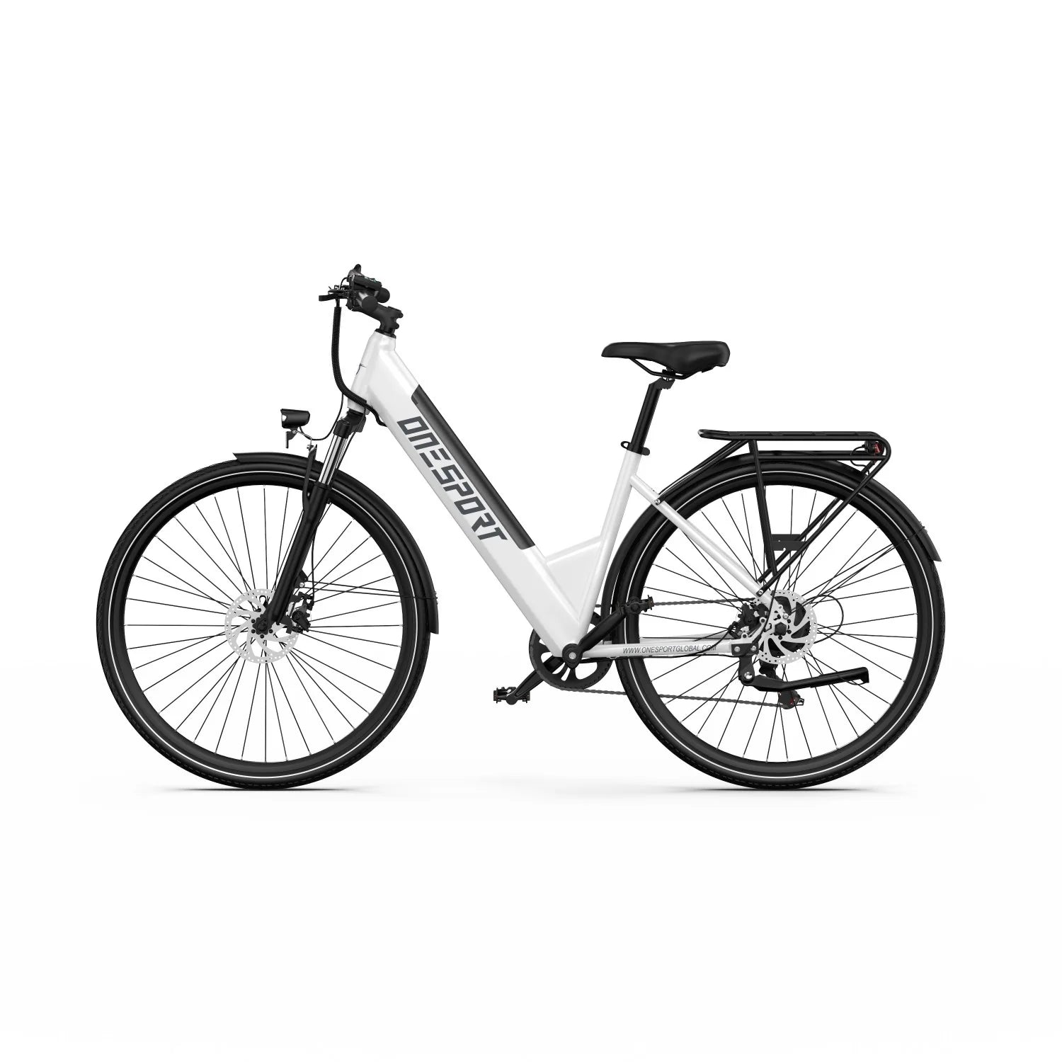 ONESPORT OT12 Vélo électrique - Moteur 250W Batterie 36V13Ah avec Roues 27.5in et Frein à câble - Blanc